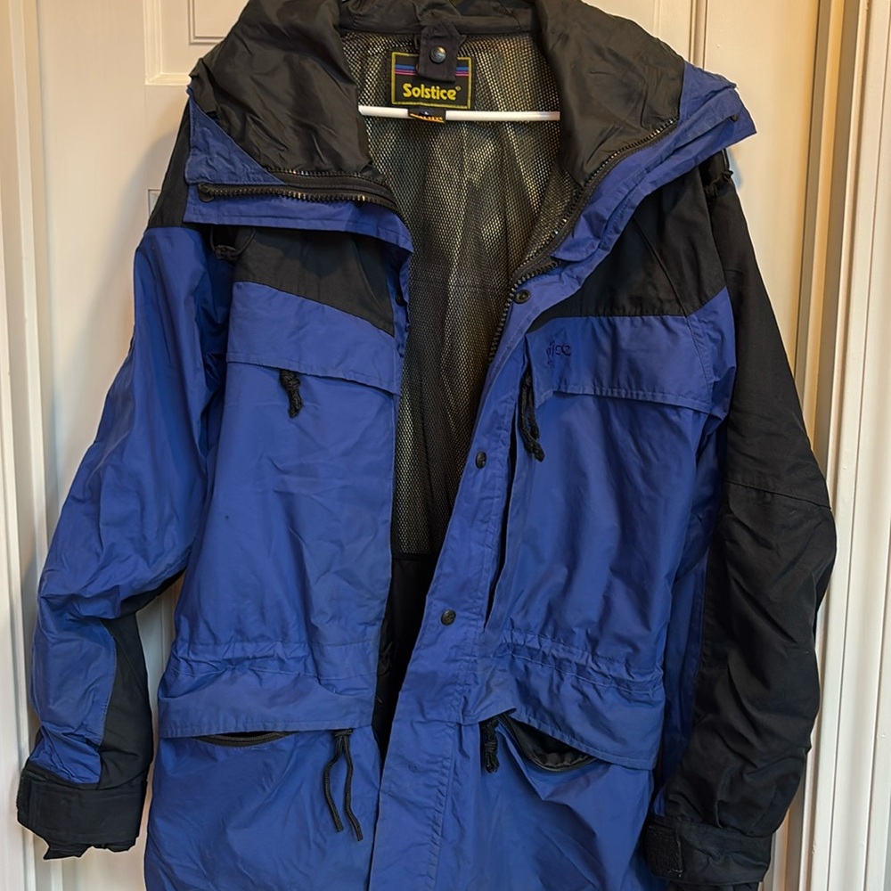 𝅺solstice Vintage Blue Gor-tex 80's Y2K Ski Snowboard Parka Jacket Size Large